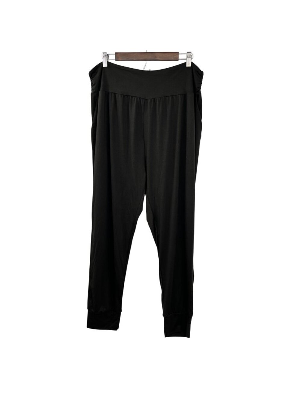 UEU Women's Lightweight Jogger Pants Black Size 3XL Pockets New